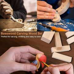 Basswood Carved Building Block Set - Cork Carved Hobby Set