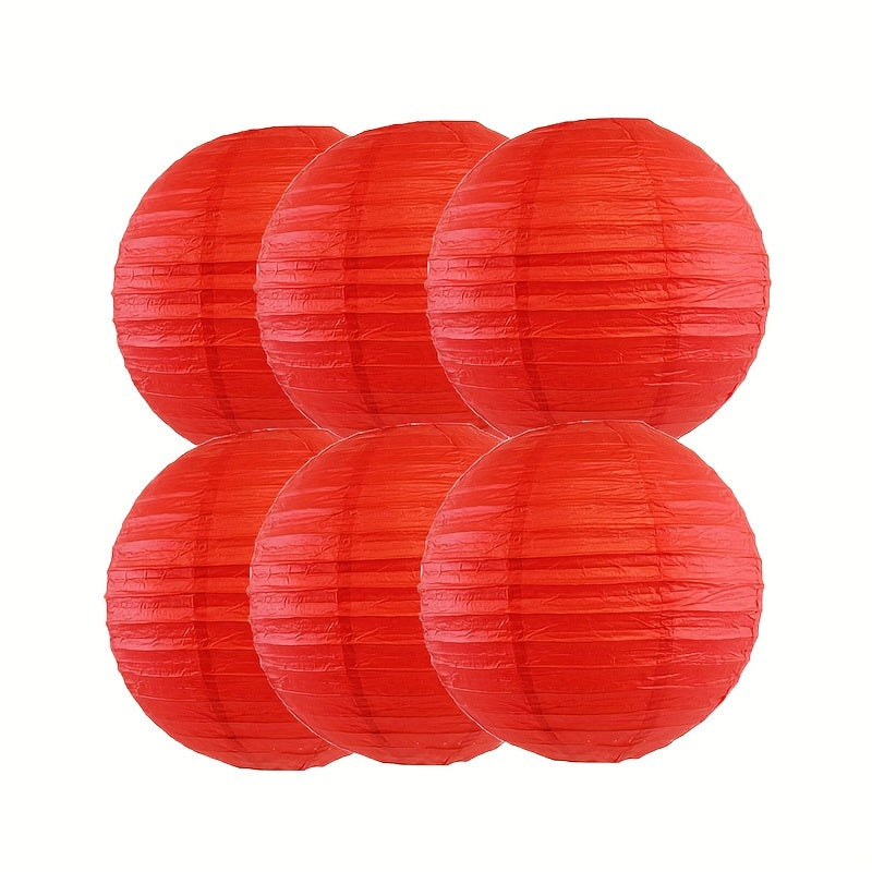 6pcs Red Lantern Paper Lantern Wedding Party Birthday Decorations