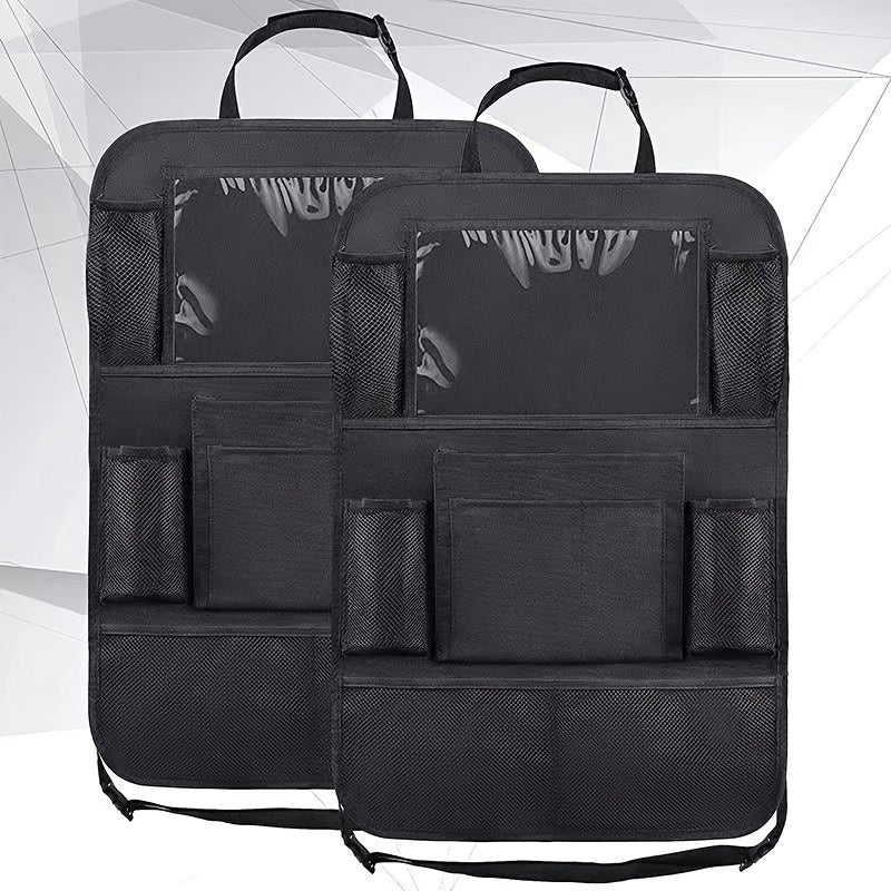 2pcs Car Backseat Storage Bags with 9 Pockets 600D Oxford Material