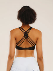 Wireless Sports Bra Criss Cross Back Yoga Workout Bra