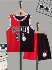 BROOKLYN 231 Kids Basketball 2 pc Outfits Tank & Shorts Set