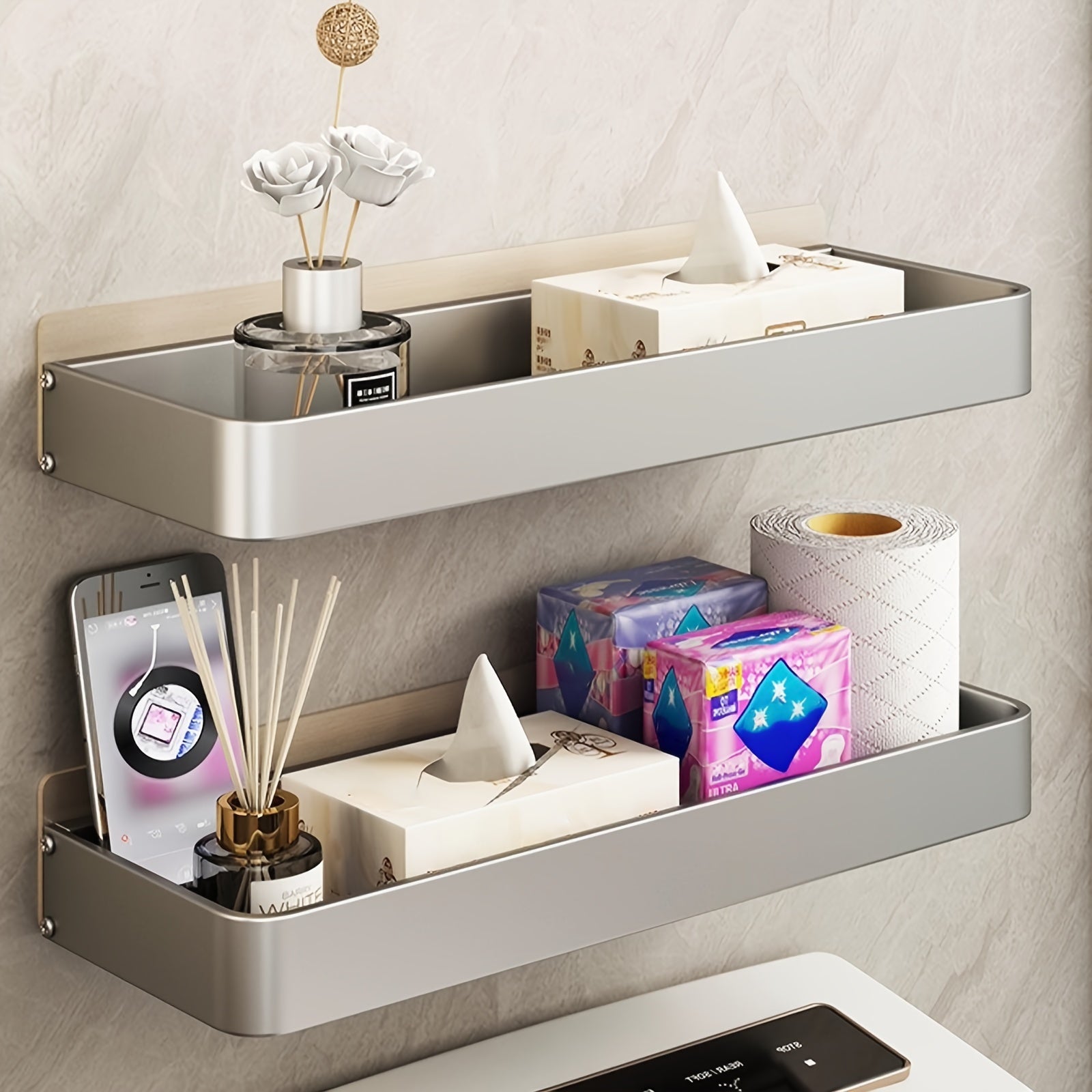 Bathroom Storage Rack Toilet Sink Wall-mounted Organizer