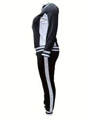 Colorblock Zip Up Top & Pants Set