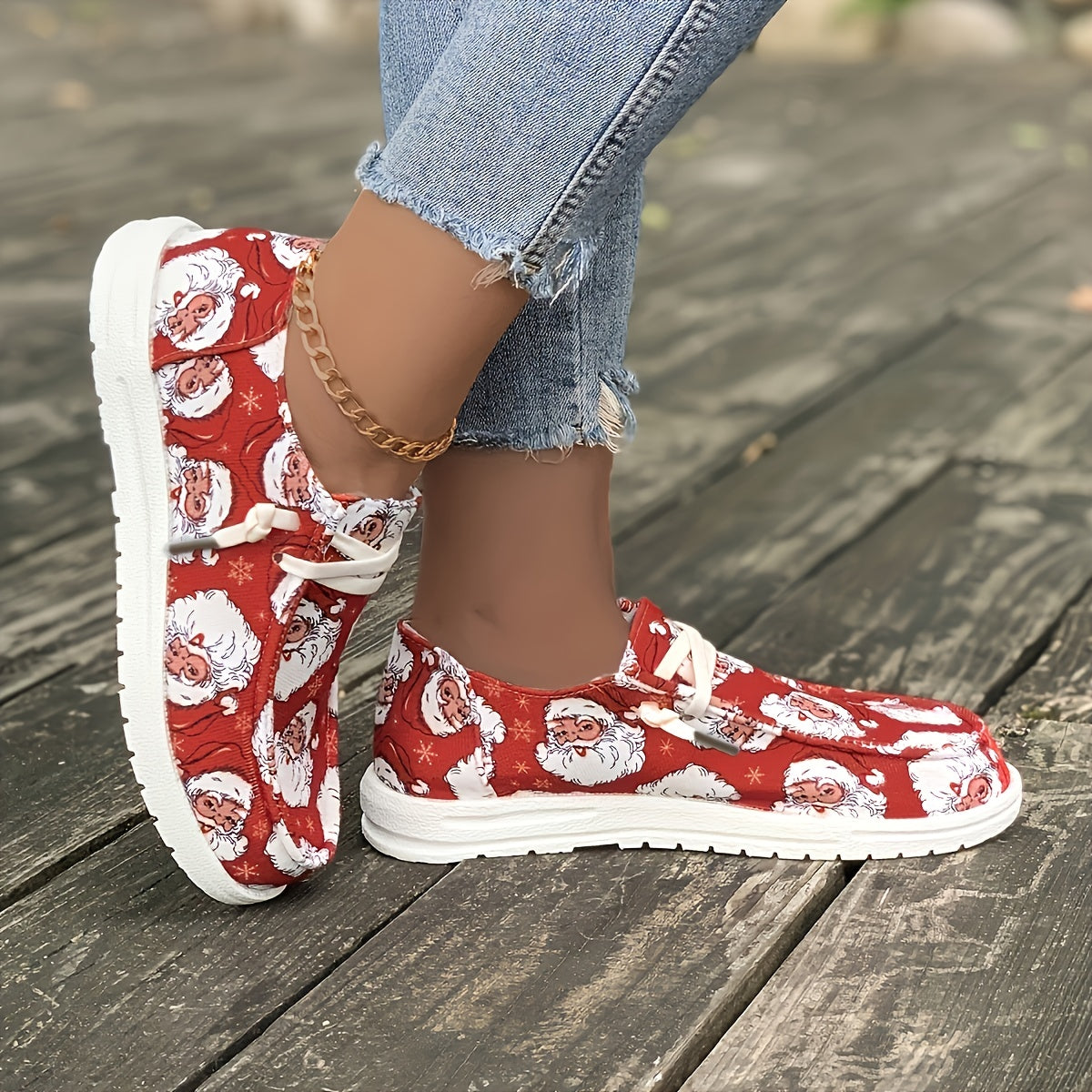 Women's Santa Claus Skateboard Shoes