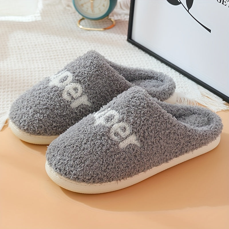 Warm Cozy House Slippers for Men Indoor Winter Shoes