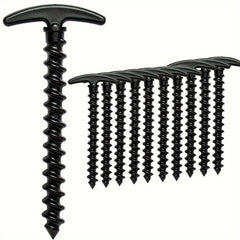 10pcs Tent Stakes Ground Anchors Pegs 14 T Shape Spiral Stakes Camping