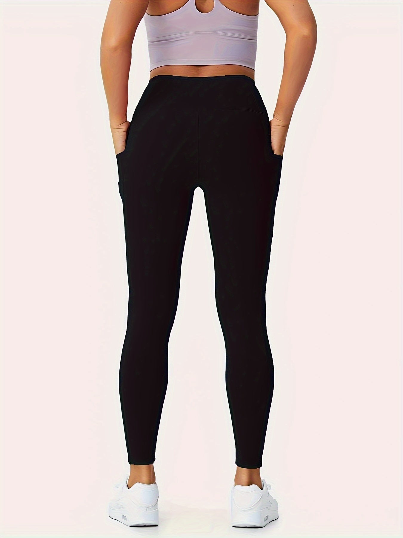Sports Leggings With Pockets High Rise High Stretch Skinny