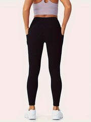 Sports Leggings With Pockets High Rise High Stretch Skinny