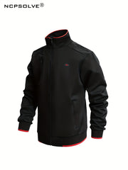 Men's Sports Suit with Stretch Zip Jacket & Elastic Waist Pants