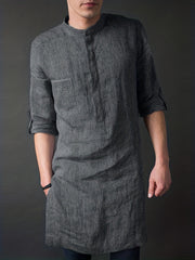 INCERUN Men's Long Robe Kimono Bathrobe Nightgown Sleepwear Lightweight Robes