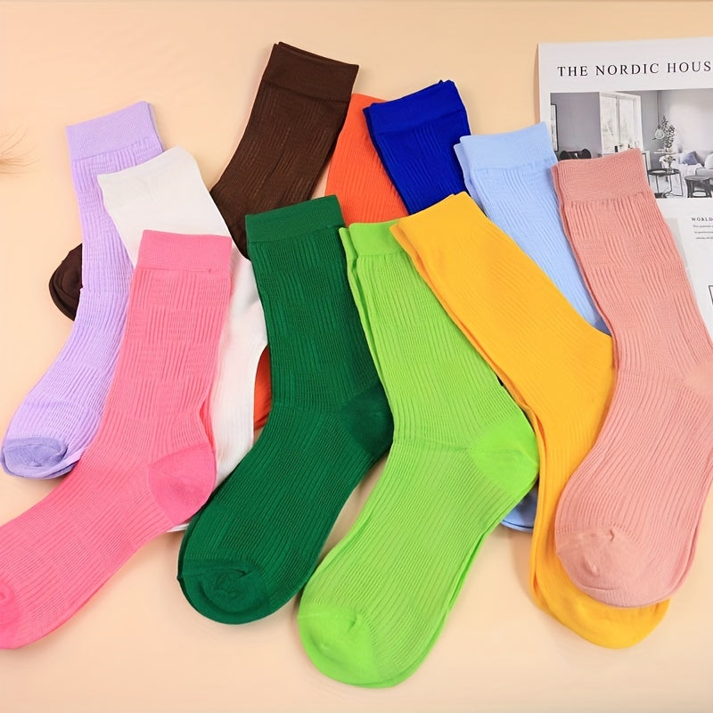 Women's Crew Socks Breathable Mid Tube Stockings