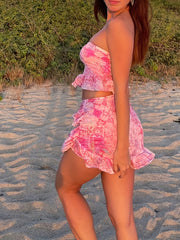 Off Shoulder Tube Top & Asymmetrical Skirt Set