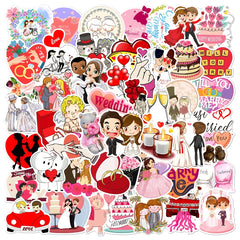 50Pcs Wedding Doodle Stickers Vinyl Waterproof Stickers for Favors
