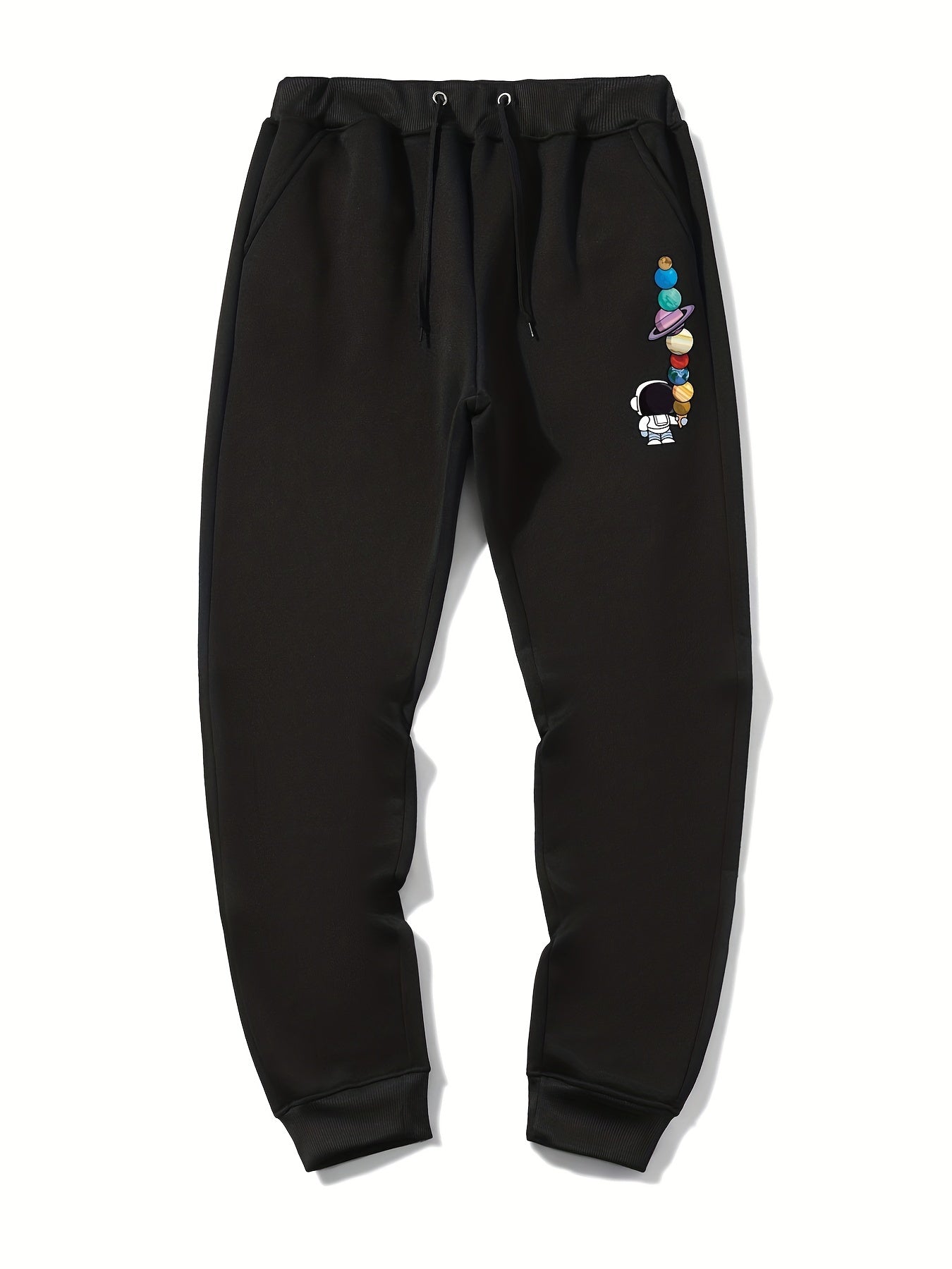 Astronaut Planet Print Men's Drawstring Sweatpants