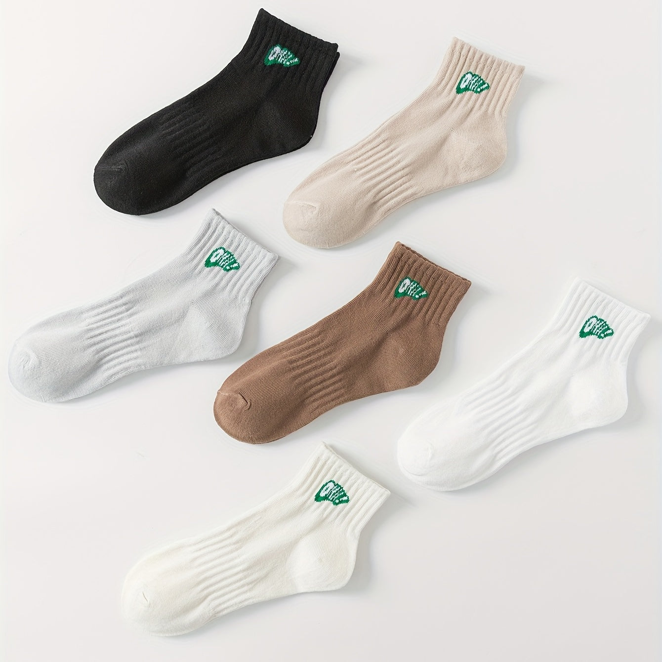 6 Pairs Letter Print Socks Women's Stockings & Hosiery