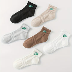 6 Pairs Letter Print Socks Women's Stockings & Hosiery