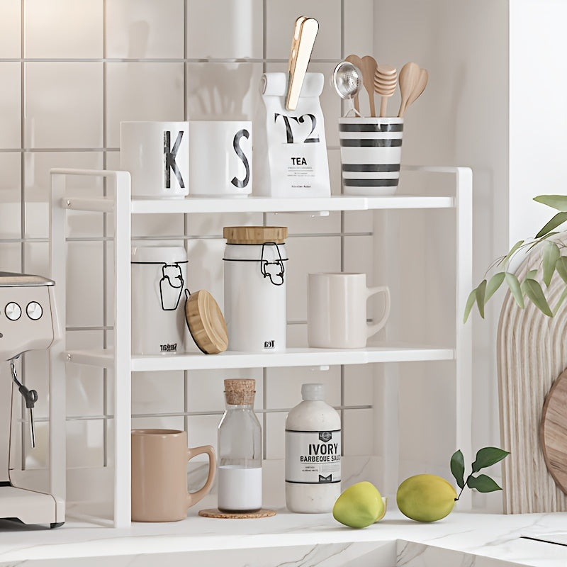 Expandable Cabinet Shelf Organizer Kitchen Counter Shelf Rack