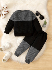 Baby Boys Block Pullover Sweater & Sweatpants Set
