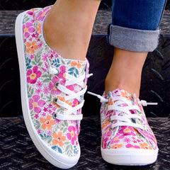 Colorful Floral Pattern Flat Shoes Women's Shallow Mouth Casual Shoes