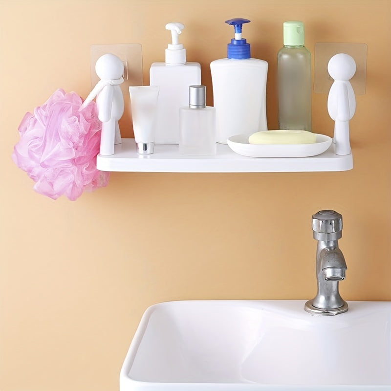 Small Man Wall Floating Shelf Bathroom Kitchen Storage Organizer
