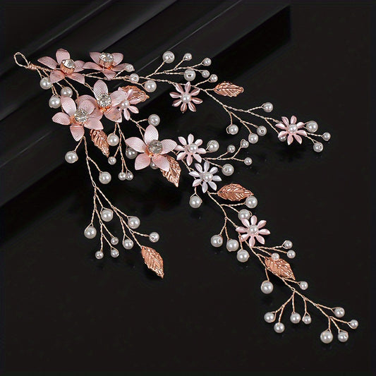 Faux Pearl Floral Head Piece Bridal Wedding Hair Accessories