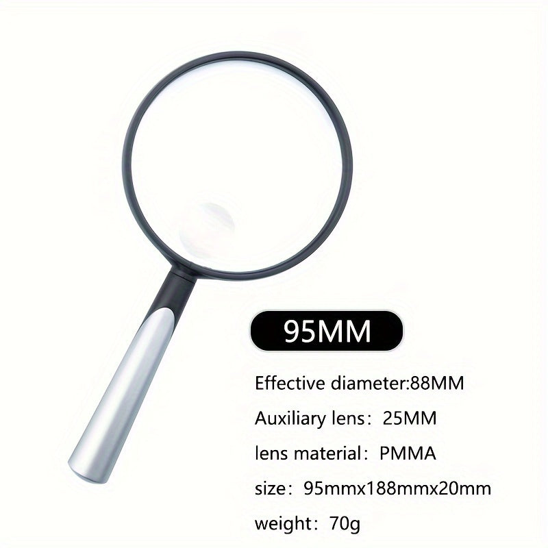 10X Handheld Magnifying Glass Shatterproof Reading Magnifier For Seniors