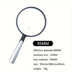 10X Handheld Magnifying Glass Shatterproof Reading Magnifier For Seniors