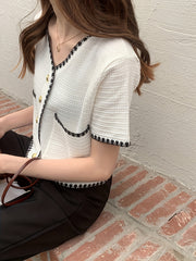 V Neck Button Up Cardigan for Women