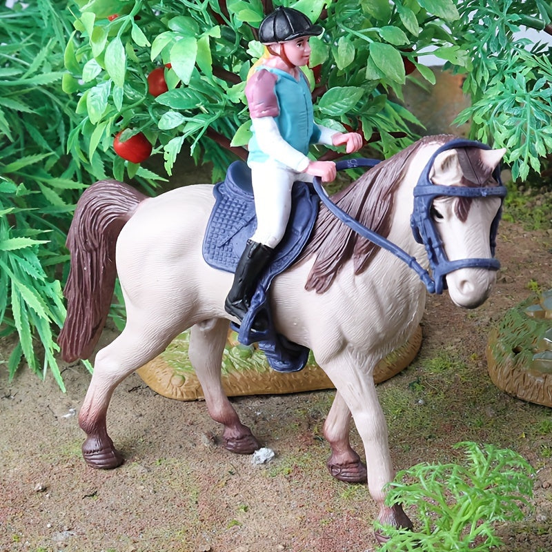 Realistic Horse and Rider Toy Set for Kids Birthday and Christmas