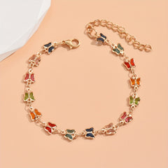 Colorful Butterfly Rhinestone Anklet for Girls