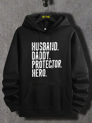 Husband Letter Print Hoodies Men Graphic Sweatshirt Comfy Hooded Pullover