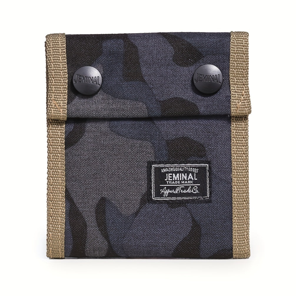 Boys Camo Trifold Short Wallet Canvas Money Clip Coin Holder