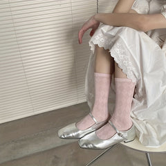 Argyle Textured Socks Mid Tube Women's Stockings