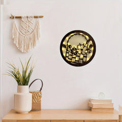 LED Lamp Fairy Tale Story Shape Retro Wooden Hanging Wall Sticker