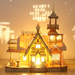 3D Wooden Villa Puzzle Model Adult DIY Home Decoration