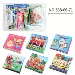 Baby Cloth Books Set of 6 Shape Sports Dinosaur Traffic Music Insect