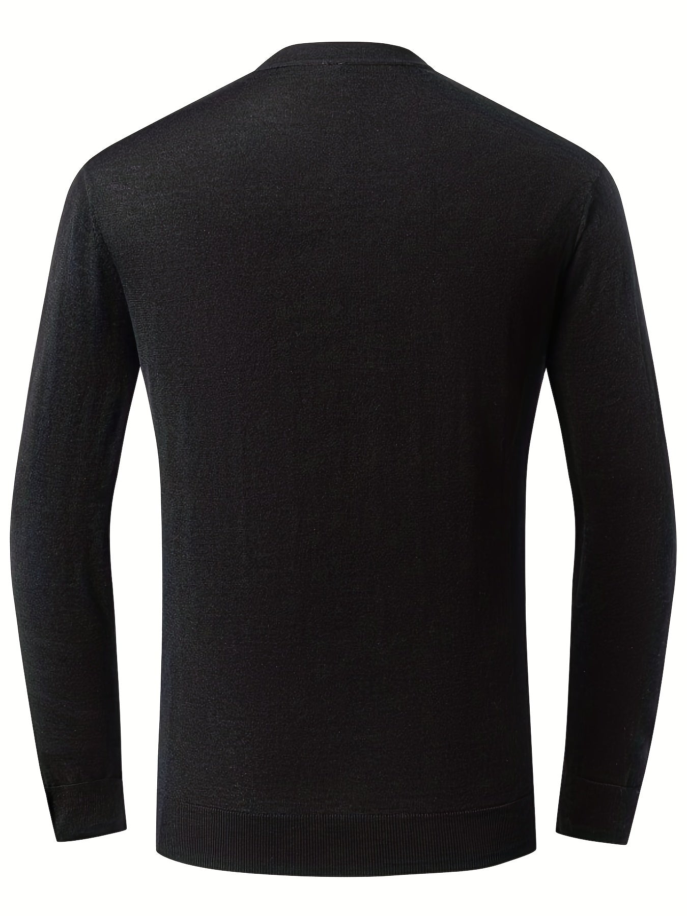 Casual Knitted Wool Sweater Men's Round Neck Pullover for Fall Winter