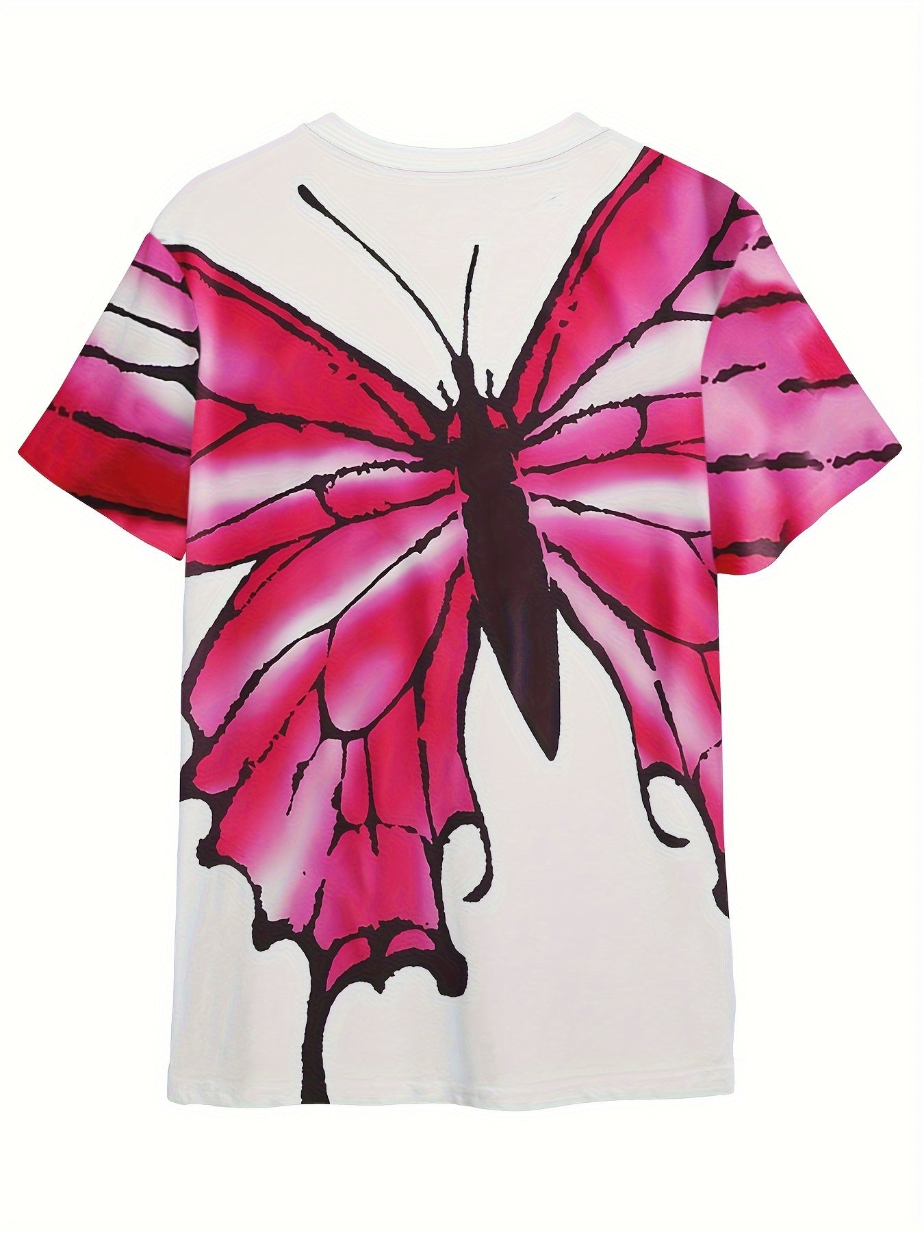 Girls Boys Butterfly Graphic Short Sleeve T-shirt Summer Sports Clothes
