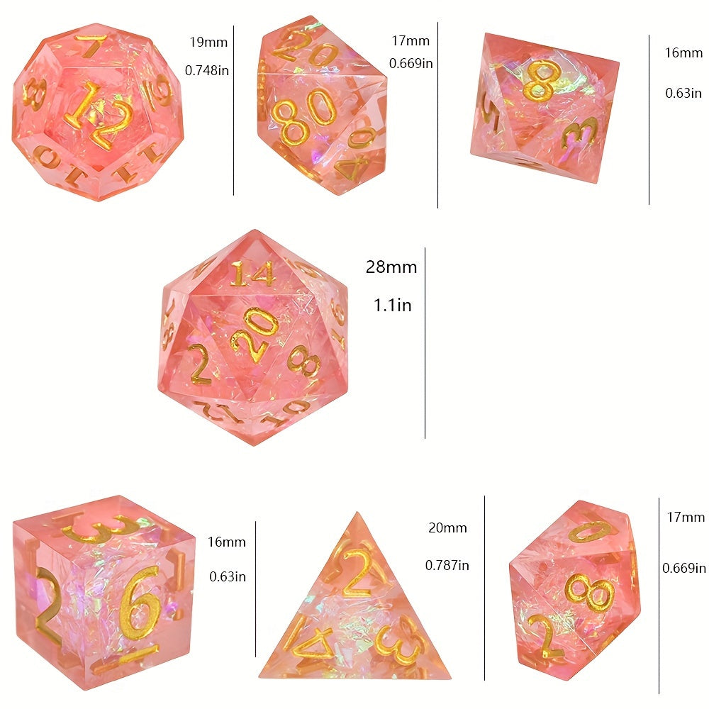 7pcs Halloween Resin Polyhedral Pointed Dices for Roleplaying and Board Games