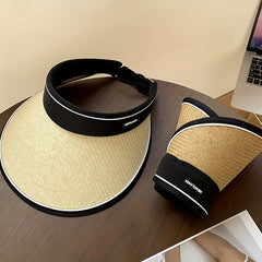 Foldable Visor Hat Outdoor UV Protection Sunshade Straw Travel Beach Hat