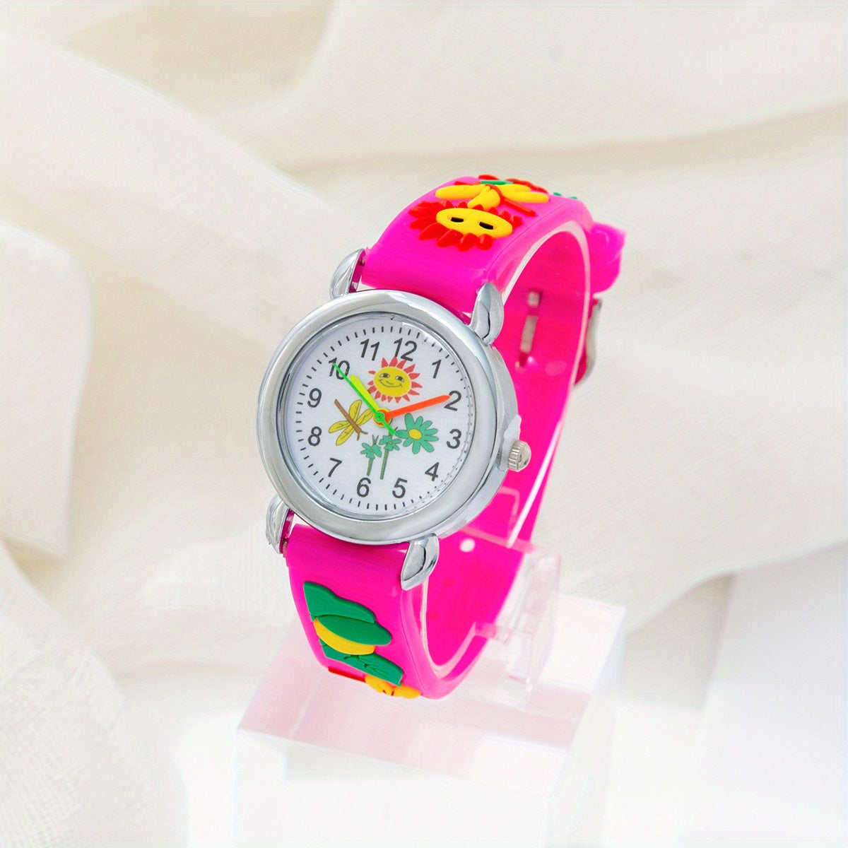 Girls Sunflower Butterfly Dragonfly Watch with Silicone Belt