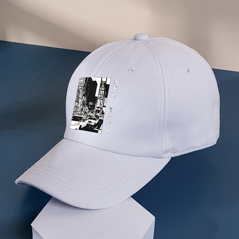 Cartoon York Baseball Cap Solid Print Casual Sun Hats Man Unisex Dad Hat