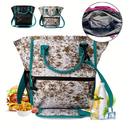 Leopard/Cow Print Insulated Lunch Bag for Office/School Outdoor Picnic