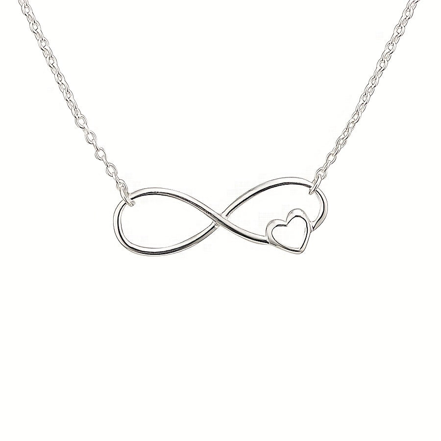 Infinite Heart Pendant Necklace Decorative Accessories Gift For Girls