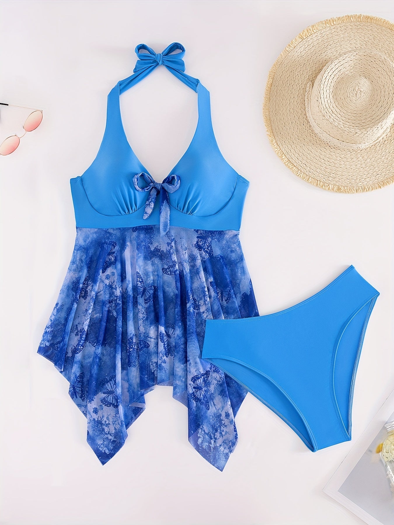 Women's Swimwear Tankini Swim Dress 2 Piece Plus Size Swimsuit