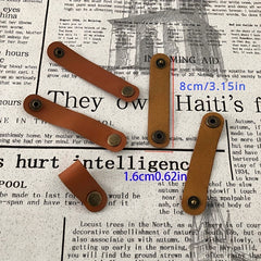 3pcs Faux Leather Cable Organizer Anti-tangle Earphone Winder