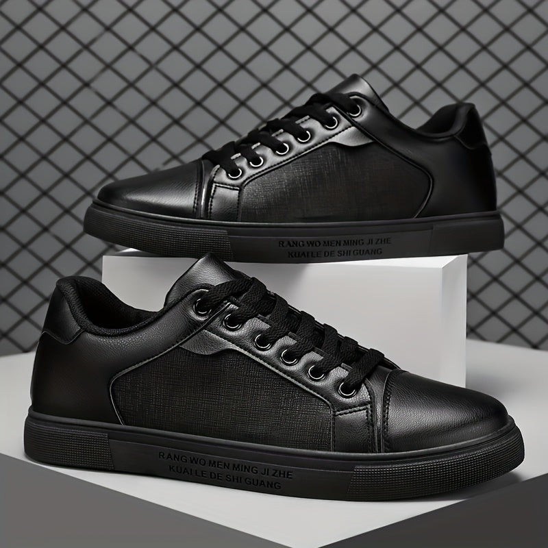 Men's Letter Print Lace-Up Skate Shoes Casual Outdoor Sneakers