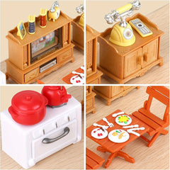 26pcs Dollhouse Furniture 1 12 Doll House Furniture Table Chair TV Cabinet Set