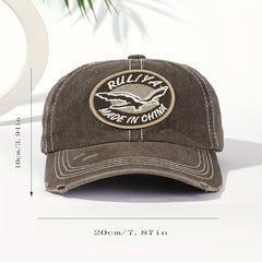 Soft Cotton Washed Baseball Cap with Solid Eagle Embroidery