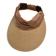 Beach Visors Wide Brim Sunshade Straw Hat Breathable Cycling Sun Hat